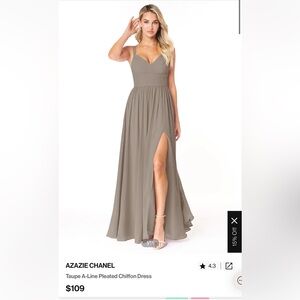 Azazie Chanel Dress - Taupe - Size A2 - Never Worn
